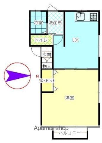 グリーンハイツⅠ(1LDK/2階)の間取り写真