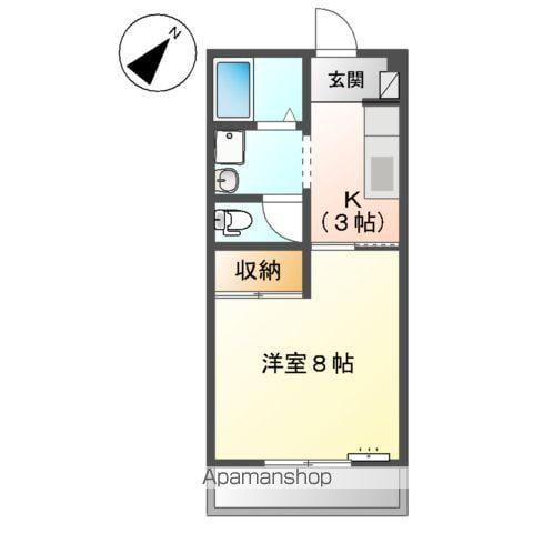 ステーションサイド(1K/3階)の間取り写真