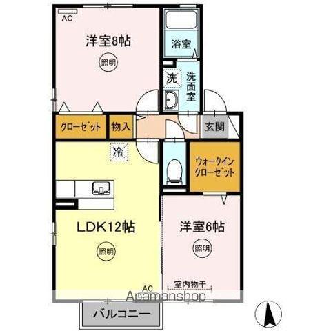 リジェール(2LDK/2階)の間取り写真