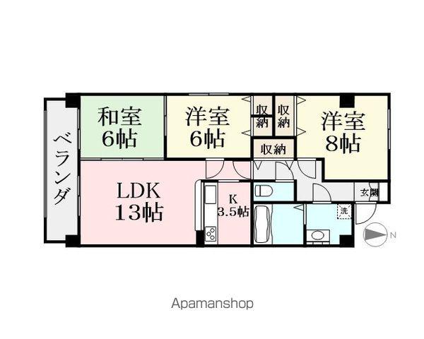 ロイヤルシャトー一番館(3LDK/7階)の間取り写真