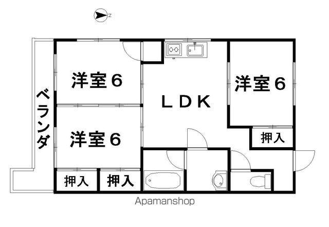 センチュリーハイツ21(3DK/4階)の間取り写真