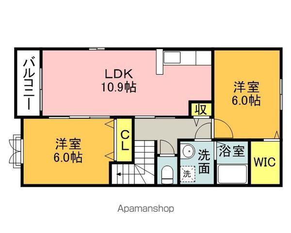 アヴェンタ ドールⅡ(2LDK/2階)の間取り写真