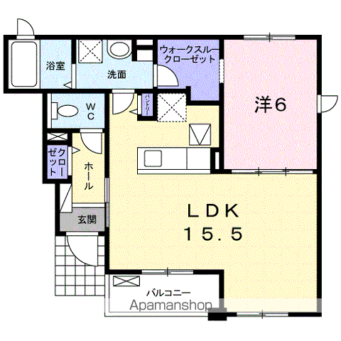 ハーモニーⅠ(1LDK/1階)の間取り写真