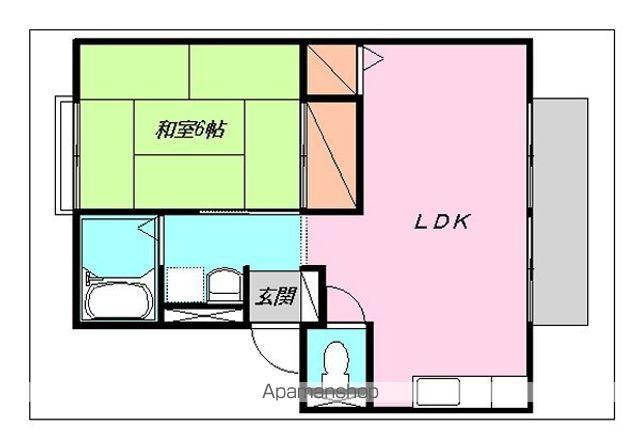 富士森ハイツ(1LDK/1階)の間取り写真