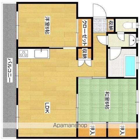 吉原マンション(2LDK/4階)の間取り写真