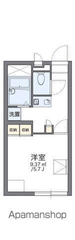 レオパレスシャトー粟山(1K/1階)の間取り写真