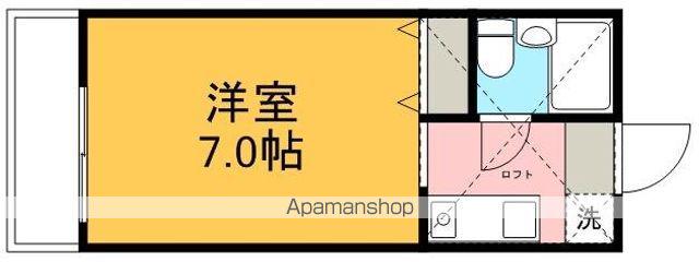 ホワイトロードB館2号棟(ワンルーム/1階)の間取り写真