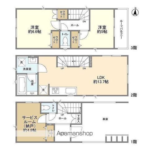 京成電鉄押上線 四ツ木駅 徒歩11分 3階建 築3年(2SLDK)の間取り写真