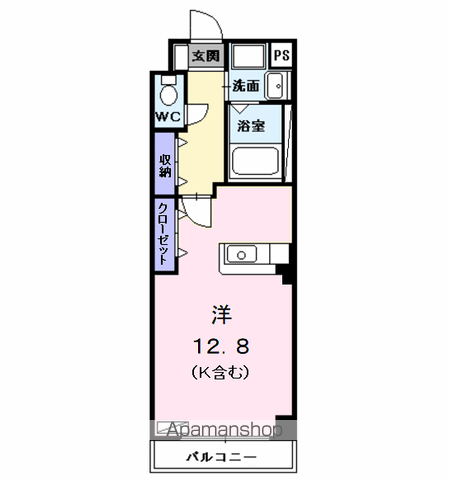 ヴィラ・イレブンス(ワンルーム/2階)の間取り写真