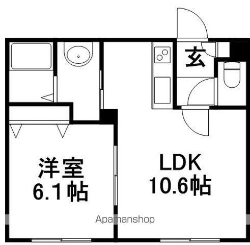 PODIUM H38(1LDK/3階)の間取り写真