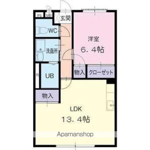 ハイツフラワーガーデンマーガレット(1LDK/1階)の間取り写真