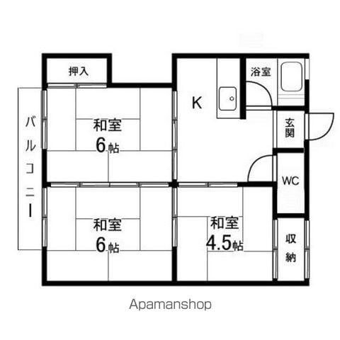沼田荘(3K/2階)の間取り写真