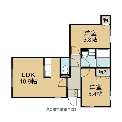 ミオ コート(2LDK/1階)の間取り写真