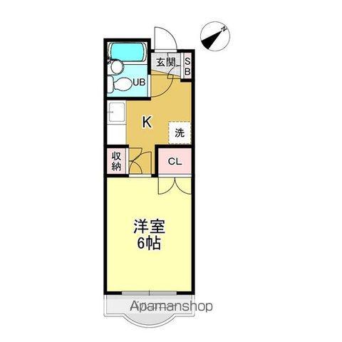 ハセベ椿森コーポ(1K/3階)の間取り写真