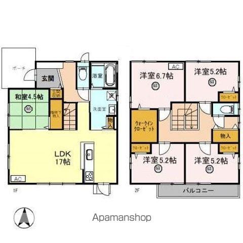 福井県福井市 2階建 築12年(5LDK)の間取り写真