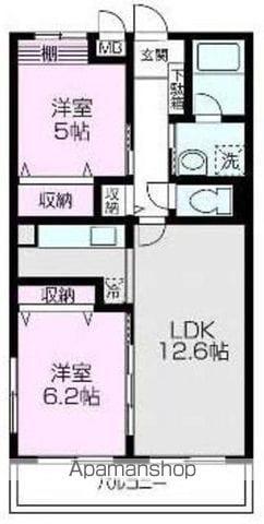 プランタン(2LDK/1階)の間取り写真