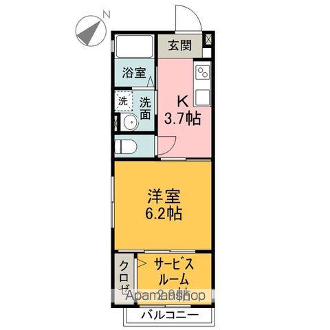 ロジュマンⅡ(2K/1階)の間取り写真