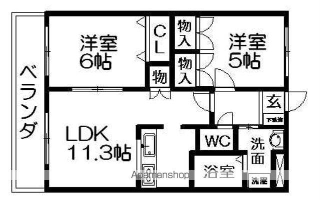 ララ・ポート(2LDK/2階)の間取り写真