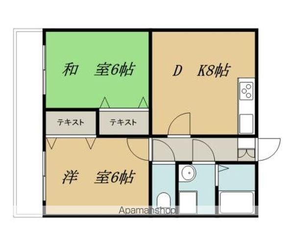 パークシティー沢(2DK/1階)の間取り写真