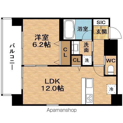 PREGIO天神橋Ⅱ(1LDK/10階)の間取り写真