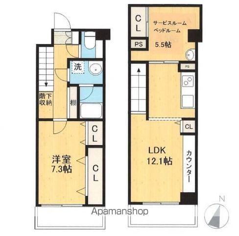 BLISS長浜(1SLDK/3階)の間取り写真