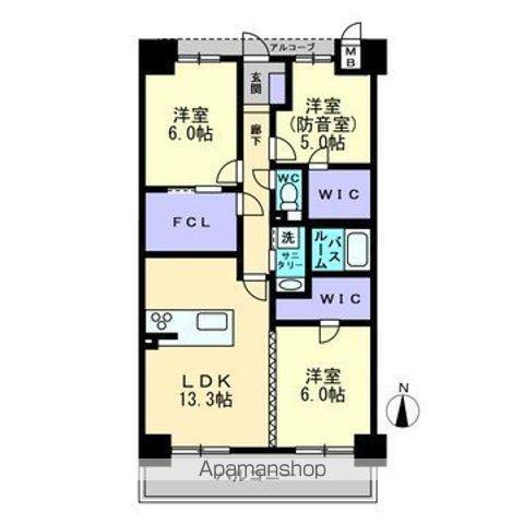 アルファスマート生石(3LDK/8階)の間取り写真