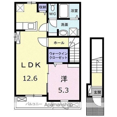アプファールドⅠ(1LDK/2階)の間取り写真