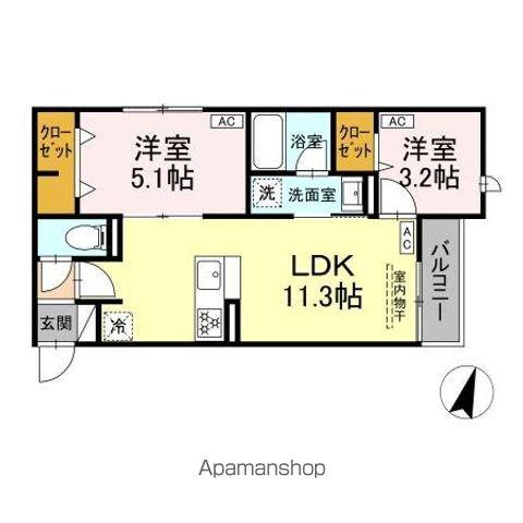 D-PRECIOUS高野台(2LDK/2階)の間取り写真