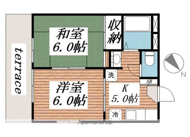 タカラレジデンス(2K/1階)の間取り写真