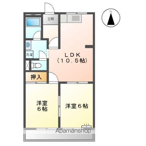 メゾンエクセルⅡ(2LDK/3階)の間取り写真