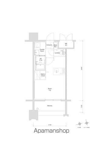 エンクレスト博多EXCEED(ワンルーム/2階)の間取り写真