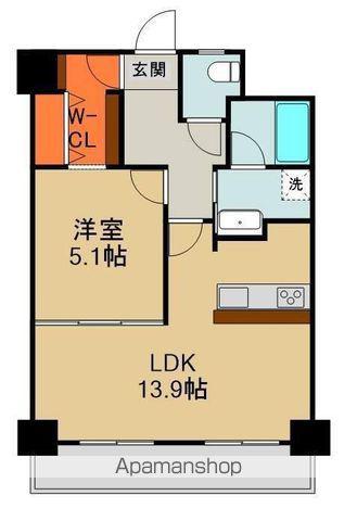 ルポワール古川橋(1LDK/5階)の間取り写真