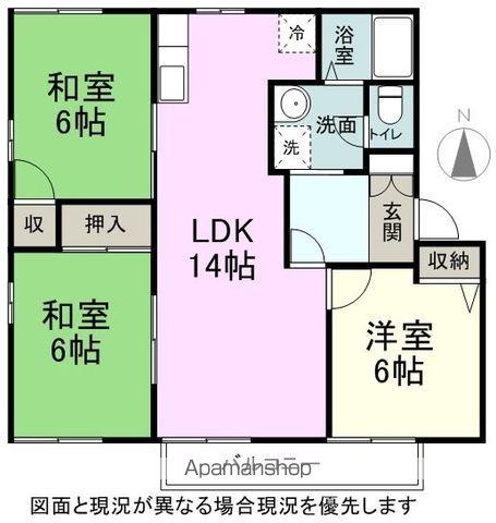 フレグランスパピルス(3LDK/2階)の間取り写真