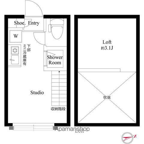 ハーモニーテラス高井戸西(ワンルーム/2階)の間取り写真