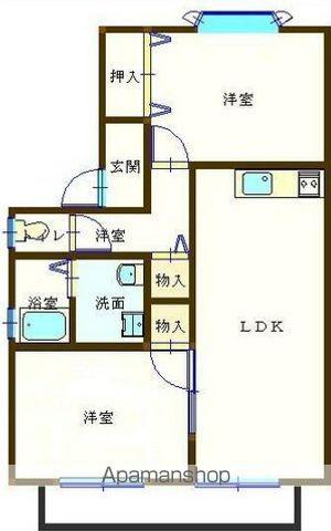 エーデルハイム(2LDK/1階)の間取り写真