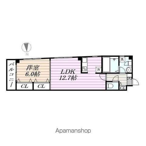 ARCOBALENO SHINMEI(1LDK/4階)の間取り写真