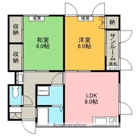 カスティージョN(2DK/2階)の間取り写真