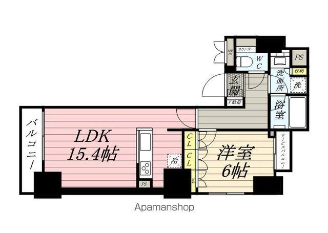 HALUWA芝公園(1LDK/9階)の間取り写真