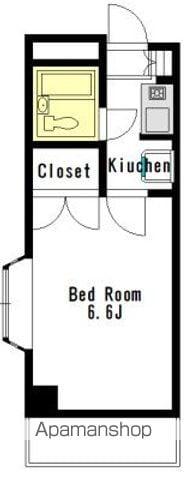 グロージェン代沢(1K/3階)の間取り写真