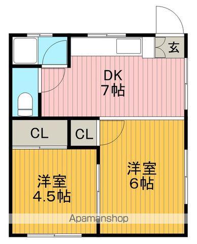 大槻ハイツ(1LDK/1階)の間取り写真