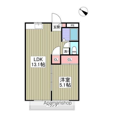 コーポ美鈴(1LDK/2階)の間取り写真