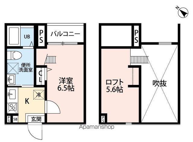 クレスト新富(1K/1階)の間取り写真