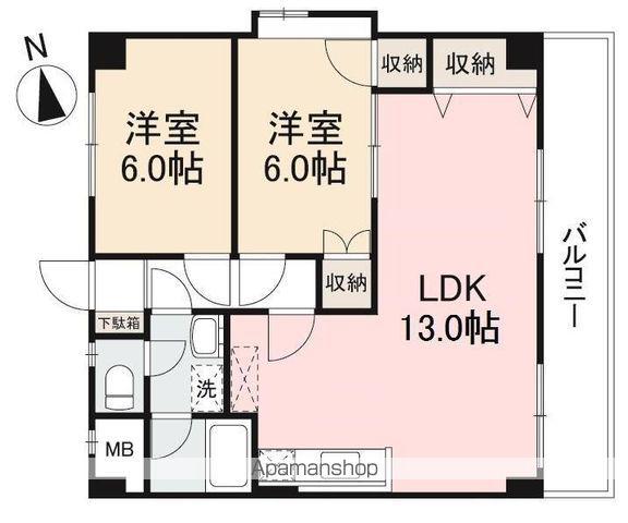 エステート太田2(2LDK/3階)の間取り写真