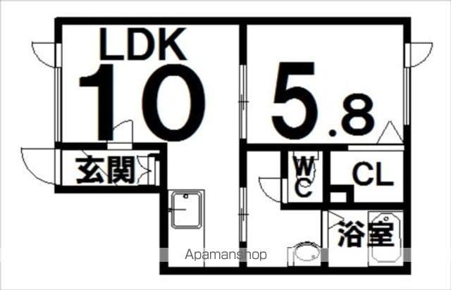 プードリエ サクラⅡ(1LDK/1階)の間取り写真