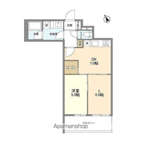 ACPレジデンス文京春日(2DK/1階)の間取り写真