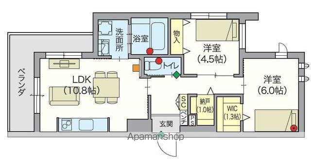 シニア限定ヘーベルVILLAGE浦和南 ノーブルレジデンス(2LDK/2階)の間取り写真