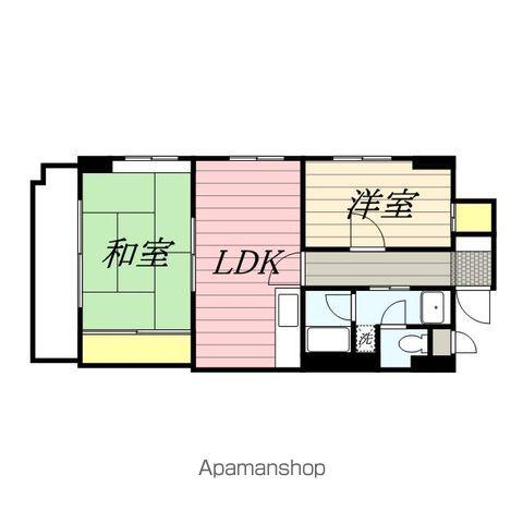 サンライズ荒木駅前(2LDK/4階)の間取り写真