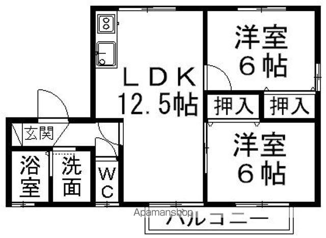 グランドール姫原(2LDK/2階)の間取り写真