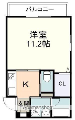 オラシオン大坪町(1K/1階)の間取り写真