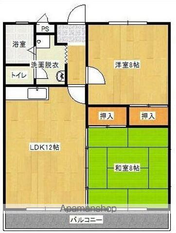 アムール霧島(2LDK/2階)の間取り写真